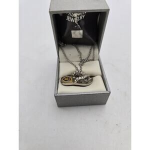 Oakland Raiders Silver Necklace Vintage NFL Licensed Jewelry Vintage SANDAL New